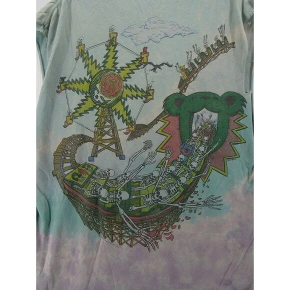 VINTAGE Grateful Dead Shirt Medium Liquid Brockum 1993 Roller Coaster*